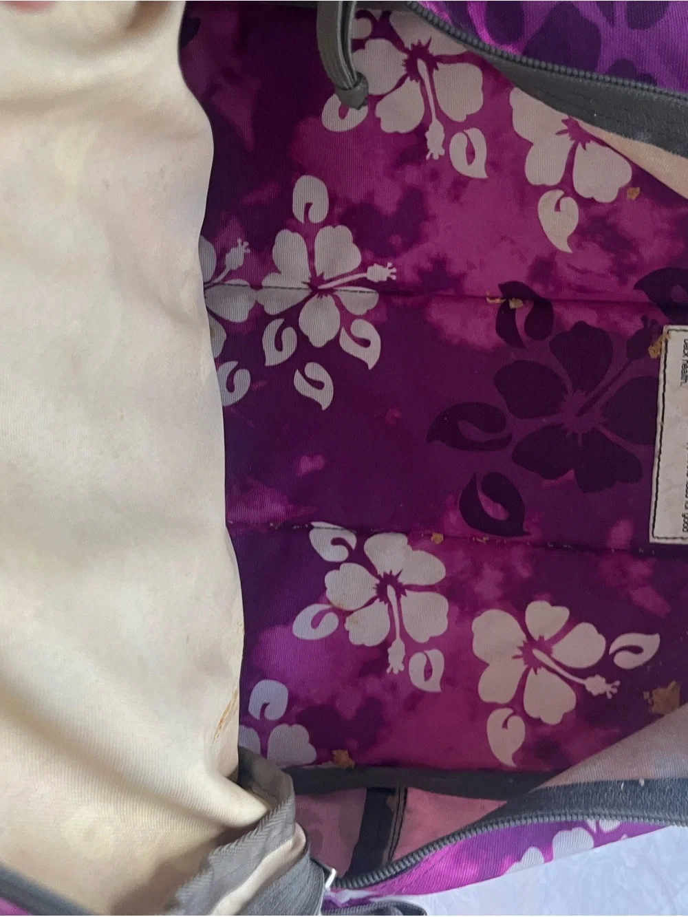 L.L. Bean Purple Floral Daypack Backpack